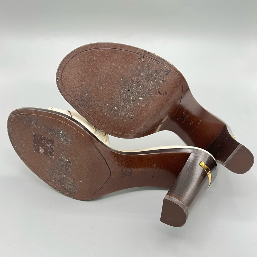 Authentic Louis Vuitton Sandals with Block Heel - Picture 4 of 5